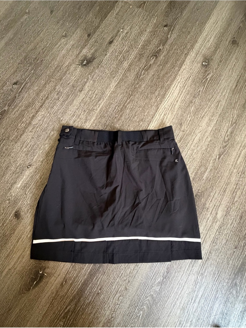 Women's Black Mini Skirt with White Trim